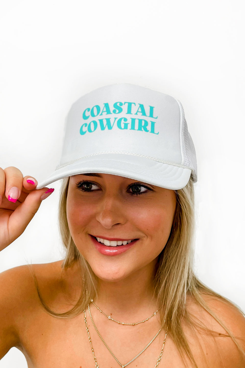 Coastal Cowgirl Trucker Hat - White | Makk Fashions