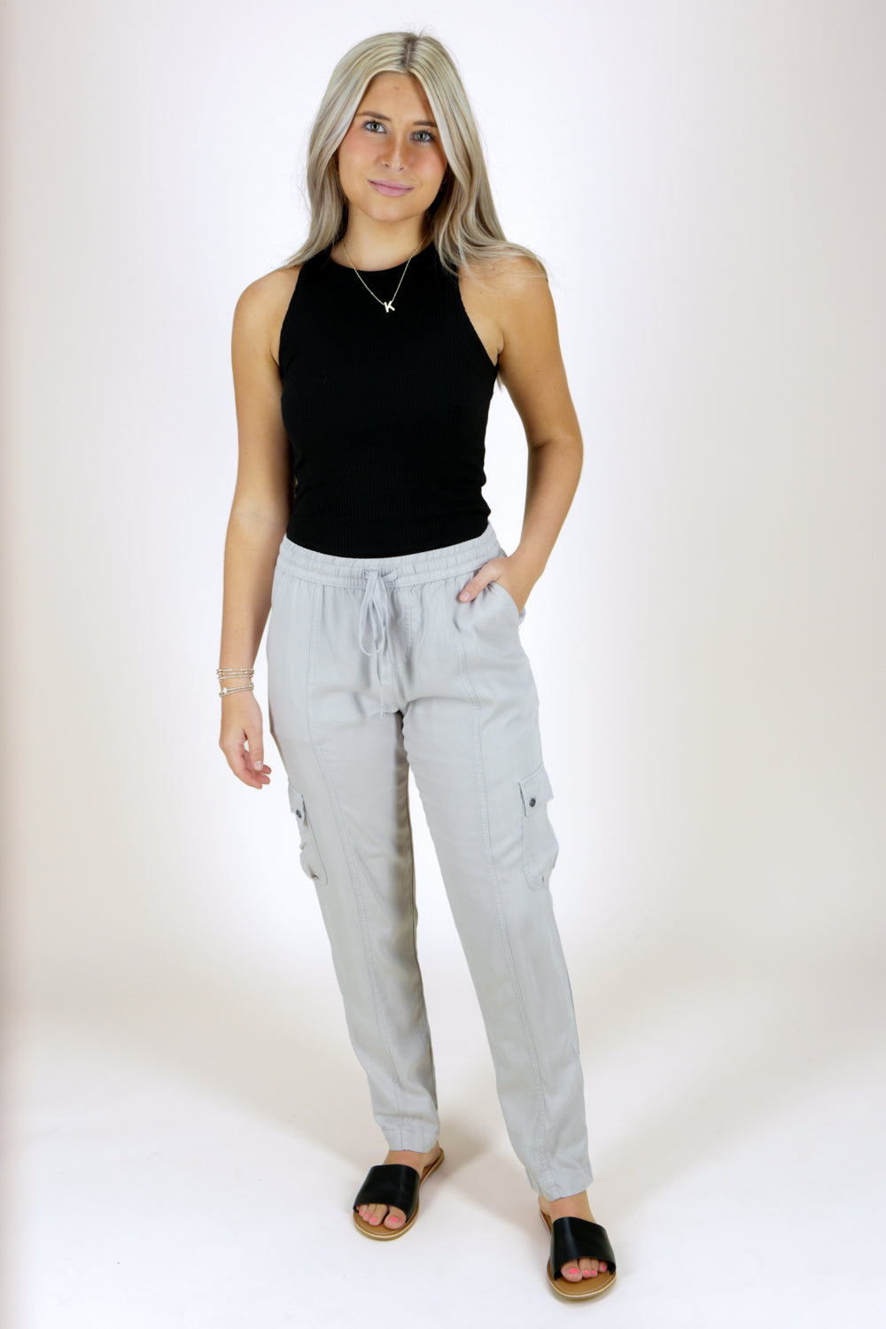 Comfortable Days Cargo Utility Pants - Lt. Gray | Makk Fashions