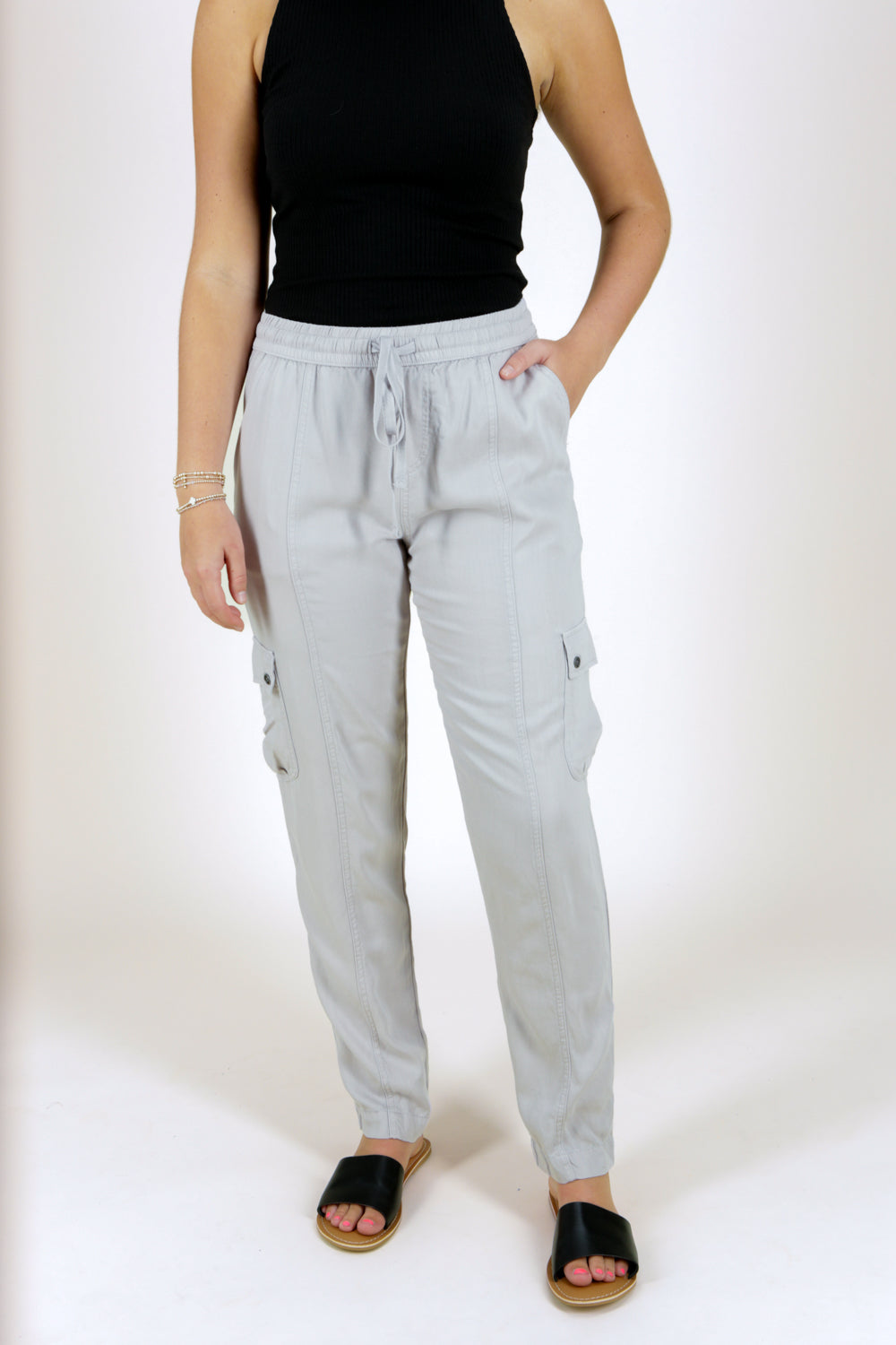 Comfortable Days Cargo Utility Pants - Lt. Gray | Makk Fashions