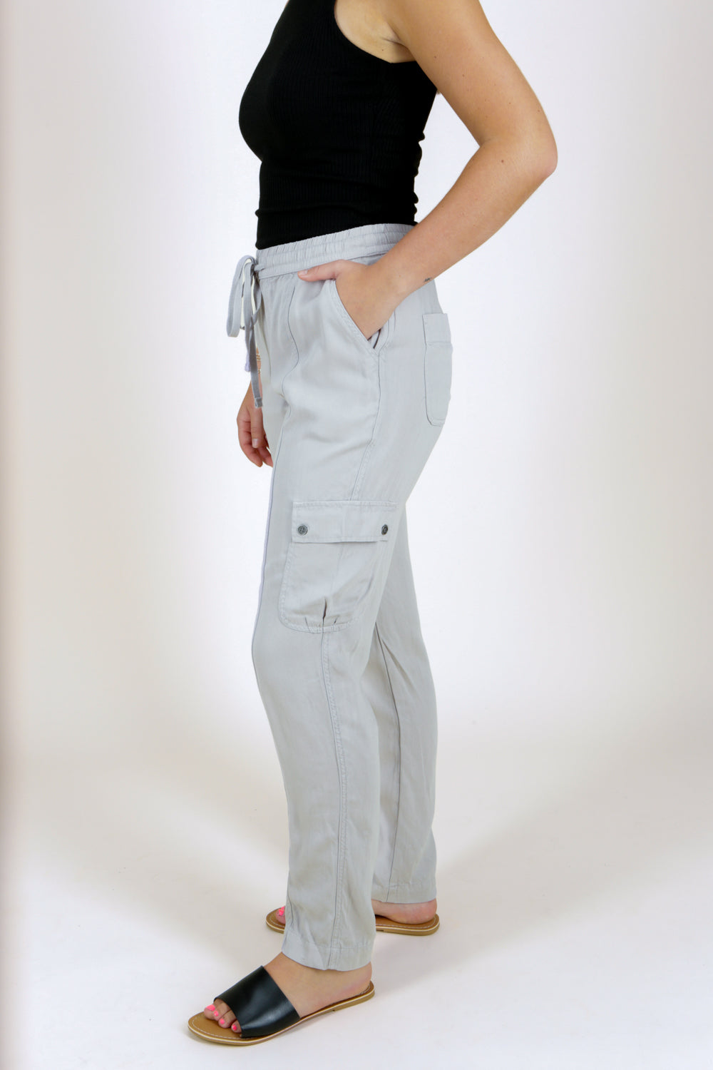 Comfortable Days Cargo Utility Pants - Lt. Gray | Makk Fashions