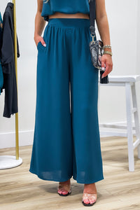 Completely Confident Wide Leg Pants - Teal | Makk Fashions