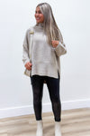 Cool Winter Days Mock Neck Sweater - Taupe | Makk Fashions