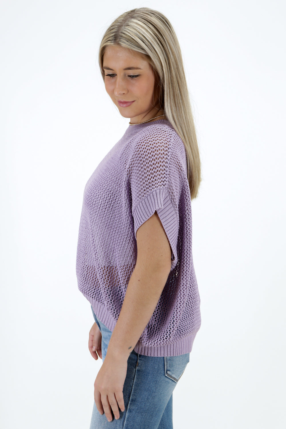 Cooler Days Knit Sweater Top - Lavender | Makk Fashions