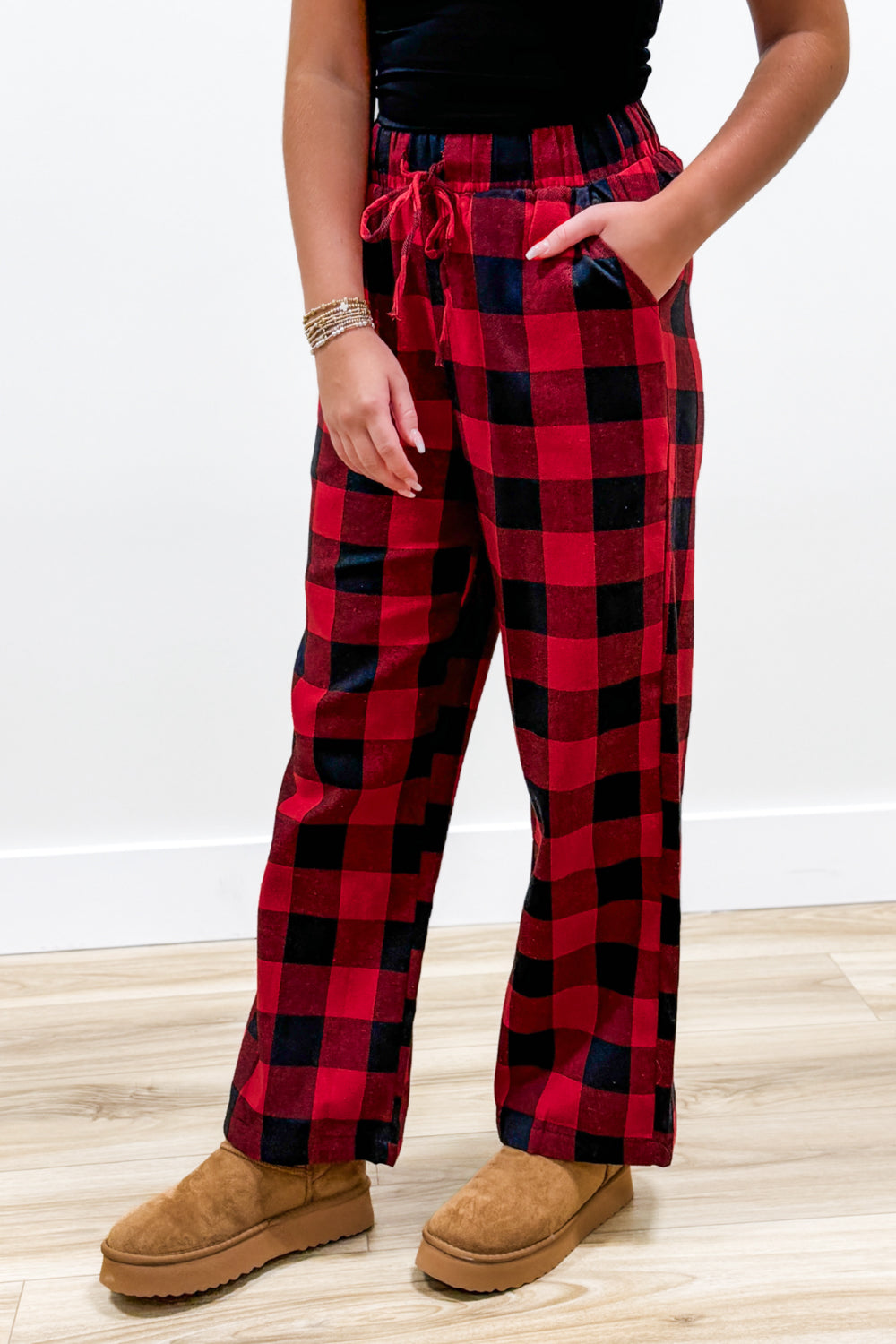 Cozy Dreams Plaid Pajama Pants - Red/Black | Makk Fashions