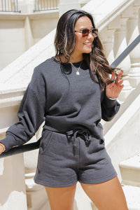 Cozy Endeavors Ultra Soft Knit Sweatshirt - Washed Black | Makk Fashions