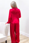 Cozy Holiday Nights Satin Pajama Set - Red | Makk Fashions