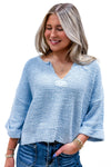 Cozy Nights V-Neck Sweater - Periwinkle | Makk Fashions