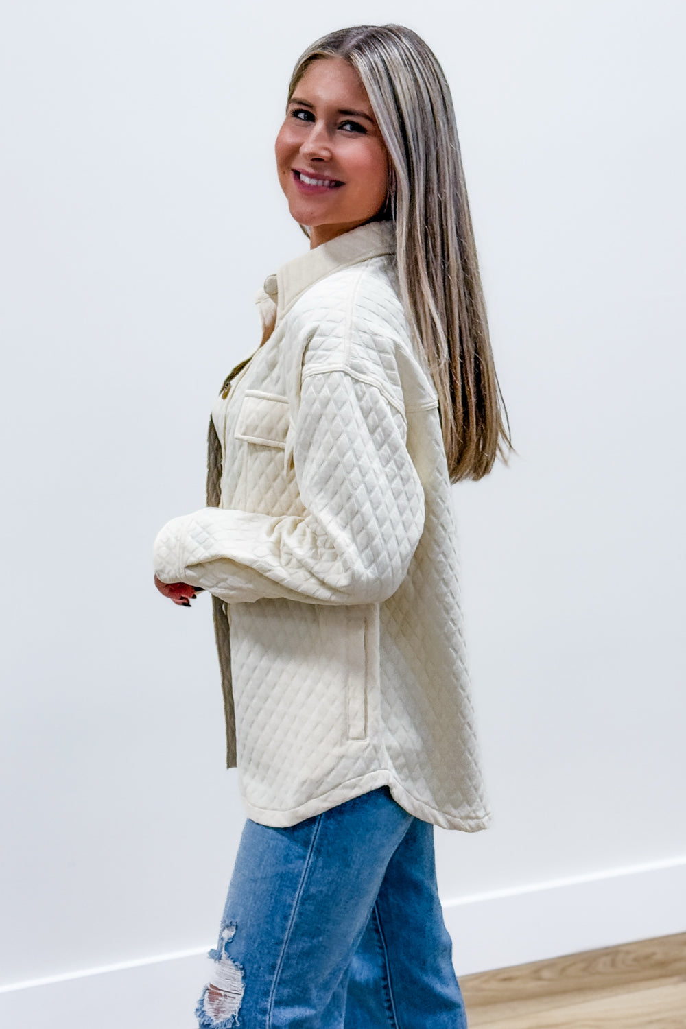 Cozy Up To Me Button Down Jacket - Ivory | Makk Fashions