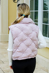 Cozy Winters Quilted Puffer Vest - Ash Rose | Makk Fashions