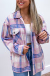 Cuddle Up Button Down Shacket - Pink | Makk Fashions