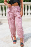 Follow My Path Cargo Jogger Pants - Vintage Rose