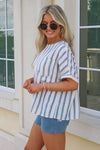 All I Need Striped Top - Ocean Blue