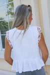 Together Forever Lace Ruffle Top - Off White