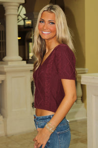 Timeless Charm Button Down Cardigan - Burgundy