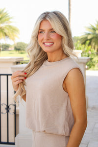 Sadie & Sage: Teacake Bubble Tank - Heather Taupe