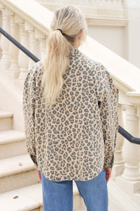 In The Wild Leopard Print Button Down Shacket - Brown