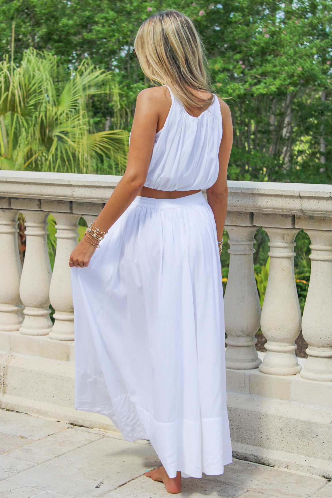 Summertime Days A Line Maxi Skirt - White