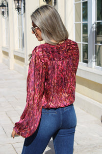 Dear John: Piaf Novelty Top - Pomergranate