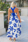 Bayside View Empire Waist Midi Dress - Royal Blue
