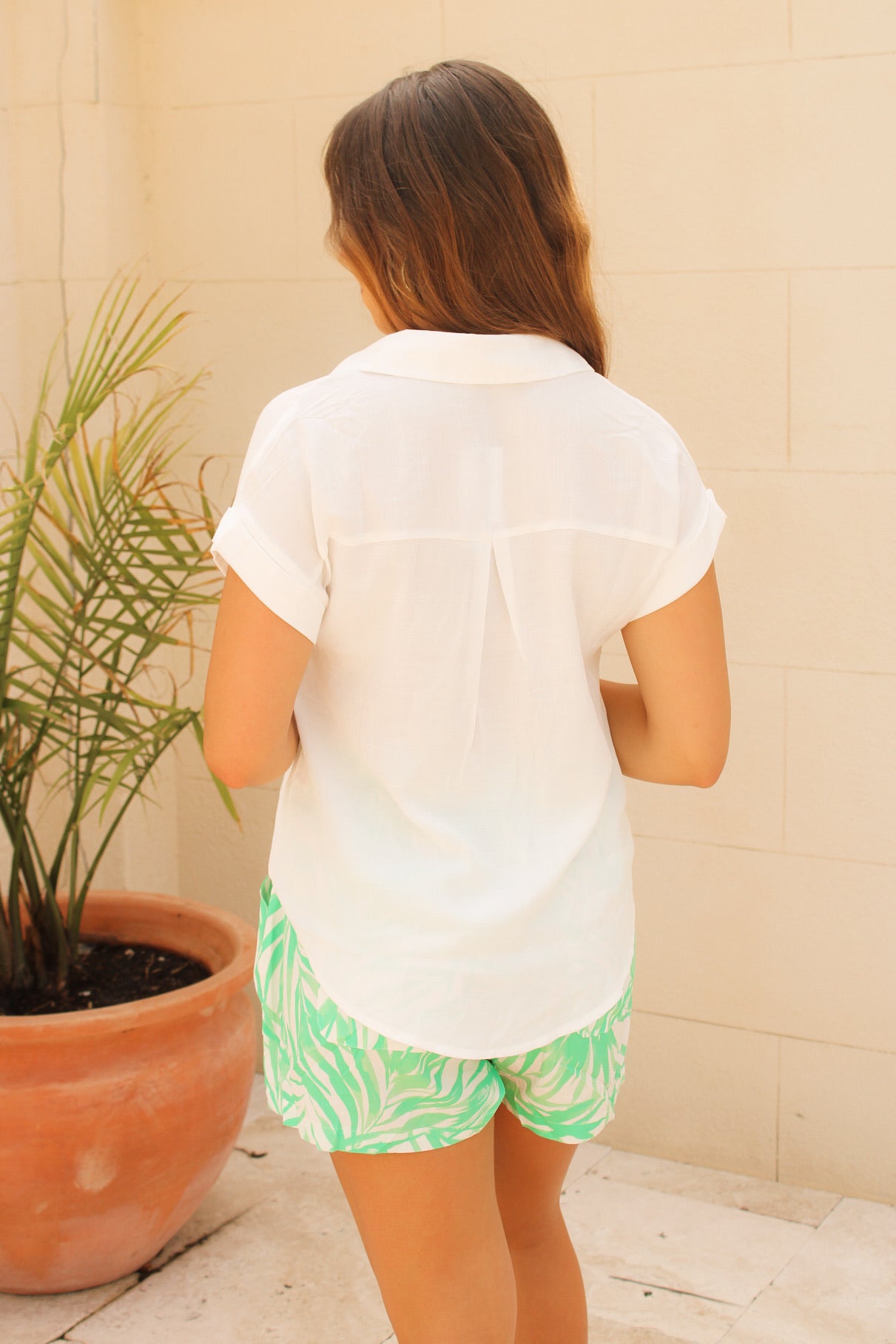 Dockside Darling V-Neck Top - Off White