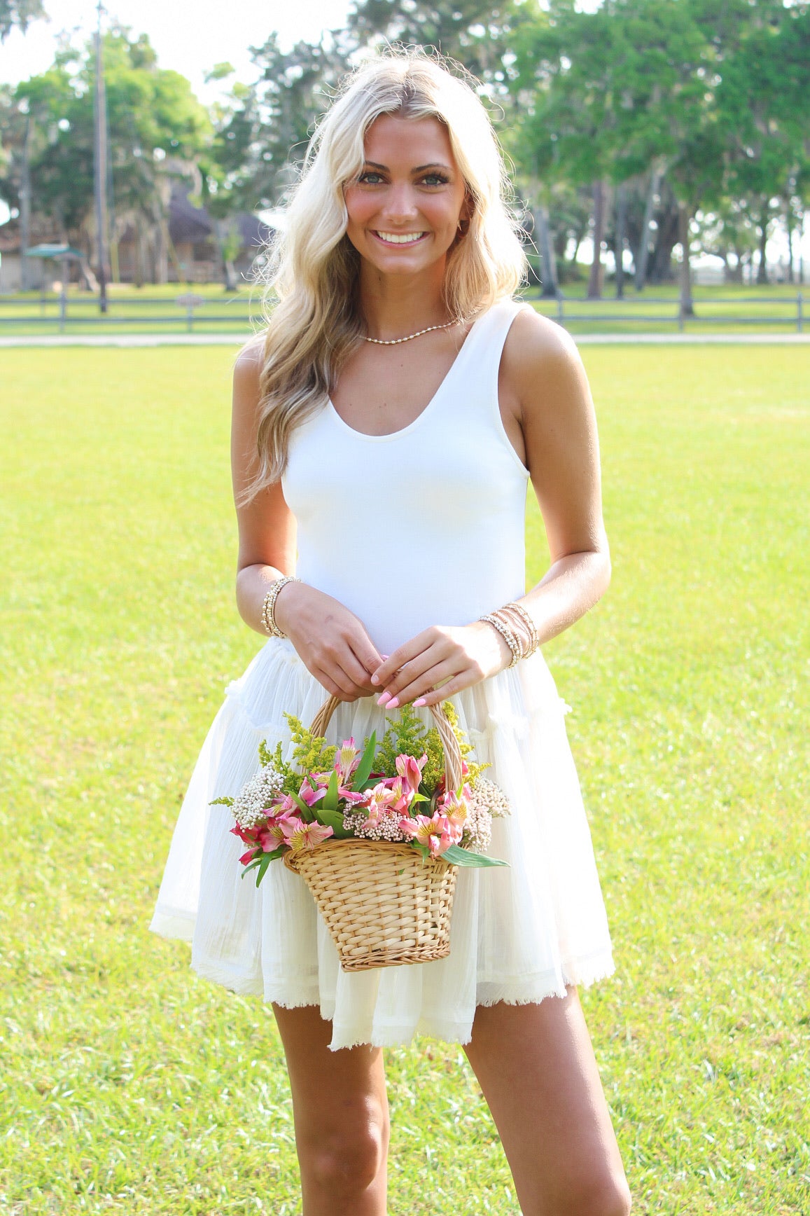 Soft Theory Sleeveless Mini Dress - White