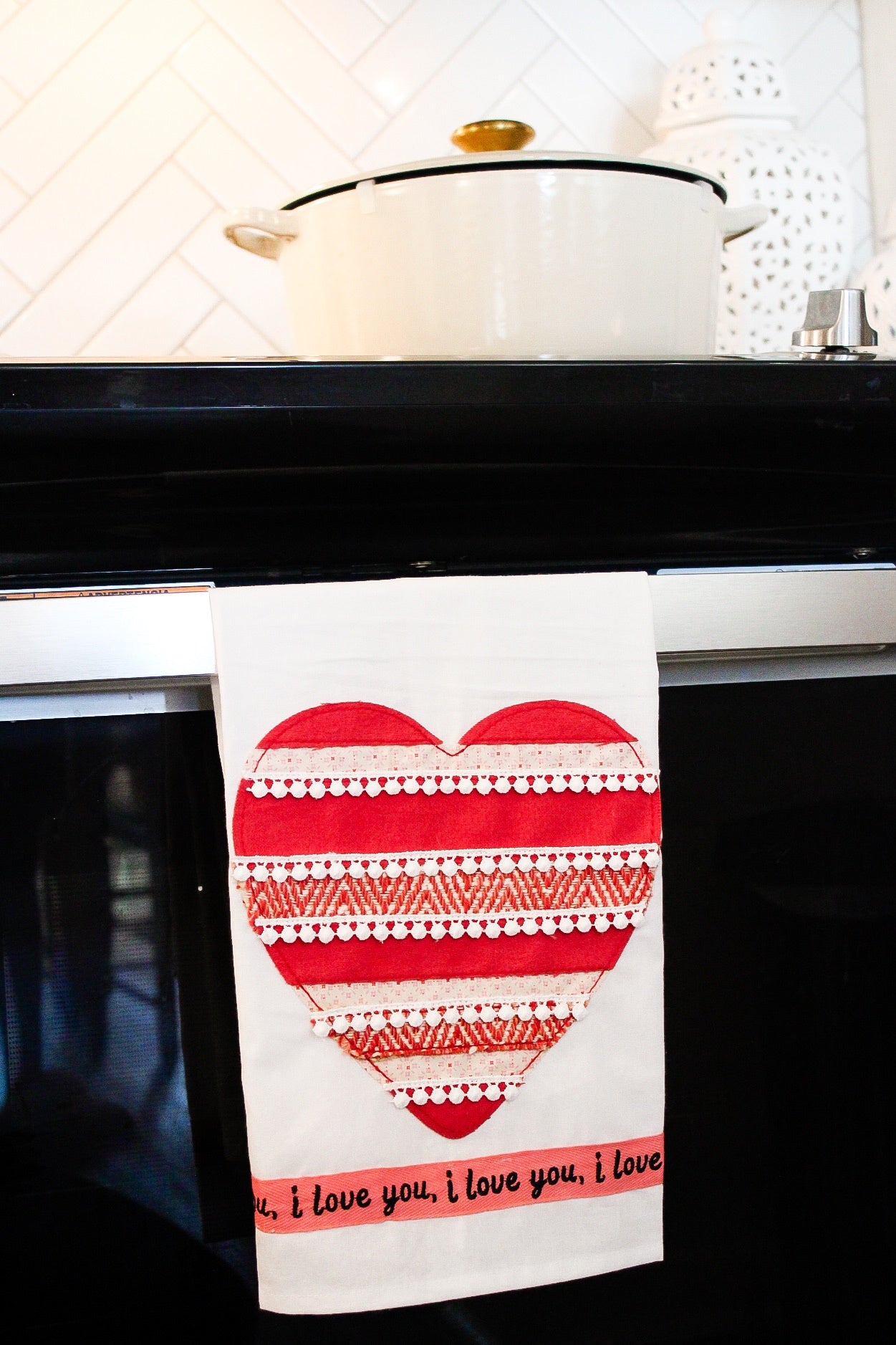 Heart I Love You Tea Towel