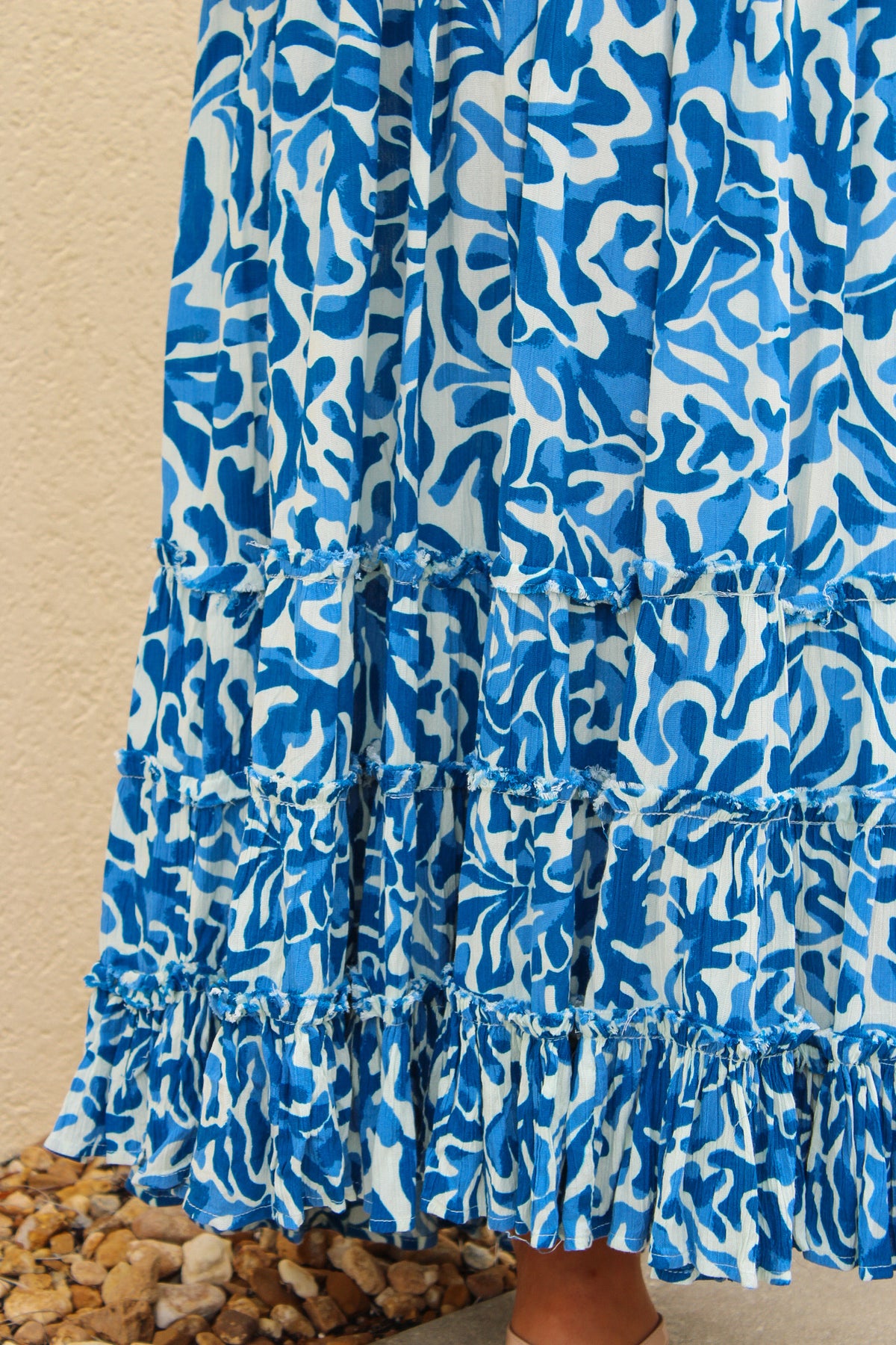 Seaside Escape Open Back Maxi Dress - Blue