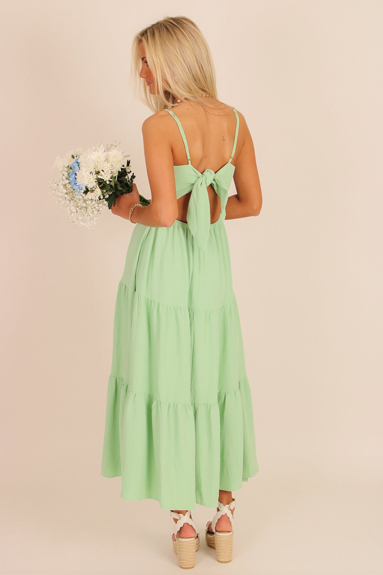 My Summer Love Tiered Midi Dress - Sage
