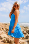 Casual Beach Parties Tiered Mini Dress - Azure