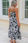 Endless Summers Floral Back Tie Midi Dress - Black