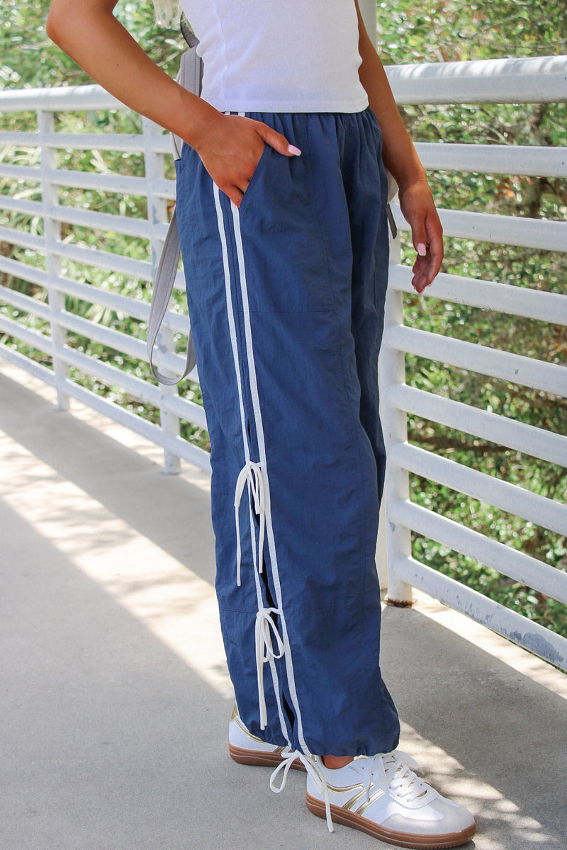In The Game Tie Track Joggers - Denim