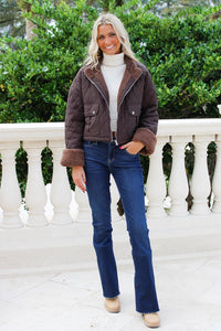 Ashton Quilted Reversible Jacket - Coffee