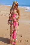 Paradise Ready Tropical Maxi Dress - Hibiscus Crush