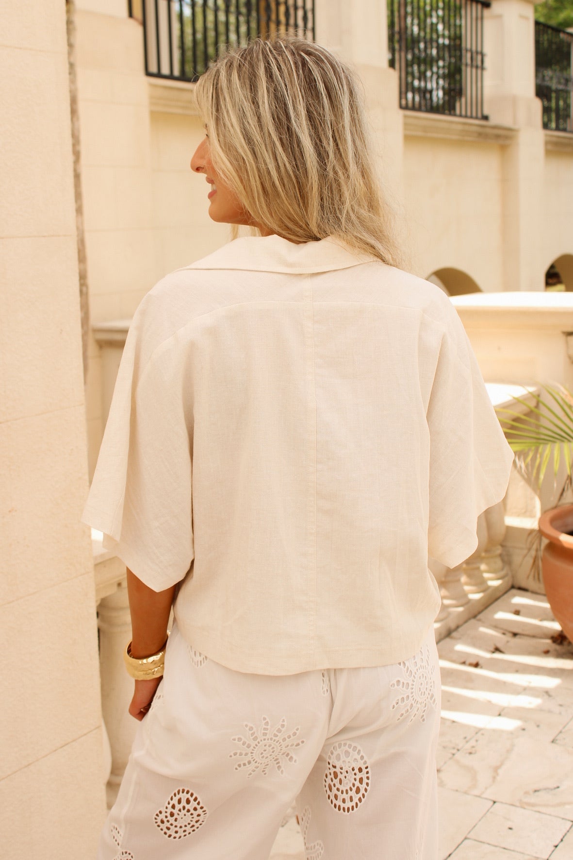 Shoreline Ease Oversized Top - Linen