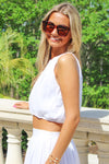 Summertime Days Halter Crop Top - White