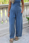 Feeling Free Mineral Washed Wide Leg Pants - Denim