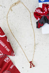 Gameday Letter "A" Necklace - Burgundy