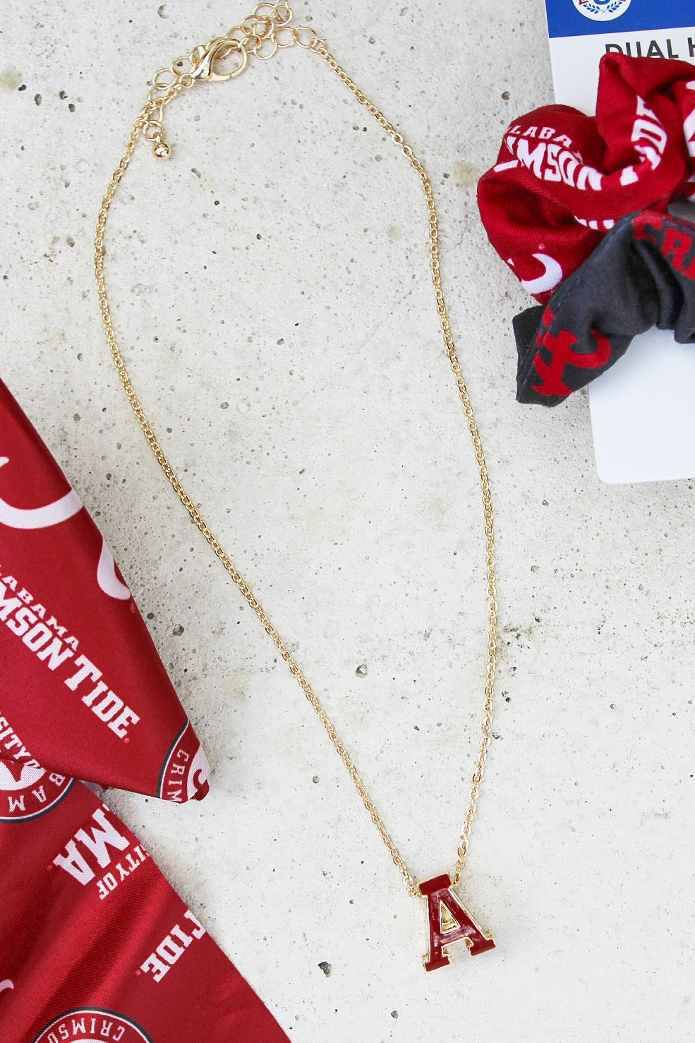 Gameday Letter "A" Necklace - Burgundy