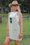 Catching Up Overall Mini Dress -  Topaz Green