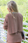 Time For Fun Striped Crop Top - Mocha