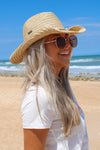The Cassidy Western Shell Trim Straw Hat - Natural