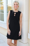 Blissful Bows Heavy Knit Mini Dress - Black