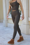 Z Supply: Sporty Ribbed Ankle Legging - Tavern
