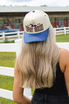 Cowboy Obsessed Embroidered Trucker Hat - Demin