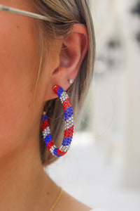 USA Crystal Hoop Earrings