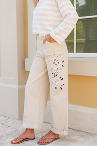 Z Supply: The Show Off High Rise Bowed Jeans - Soapstone