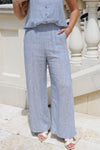 Summer Tides Striped Wide Leg Pants - Denim