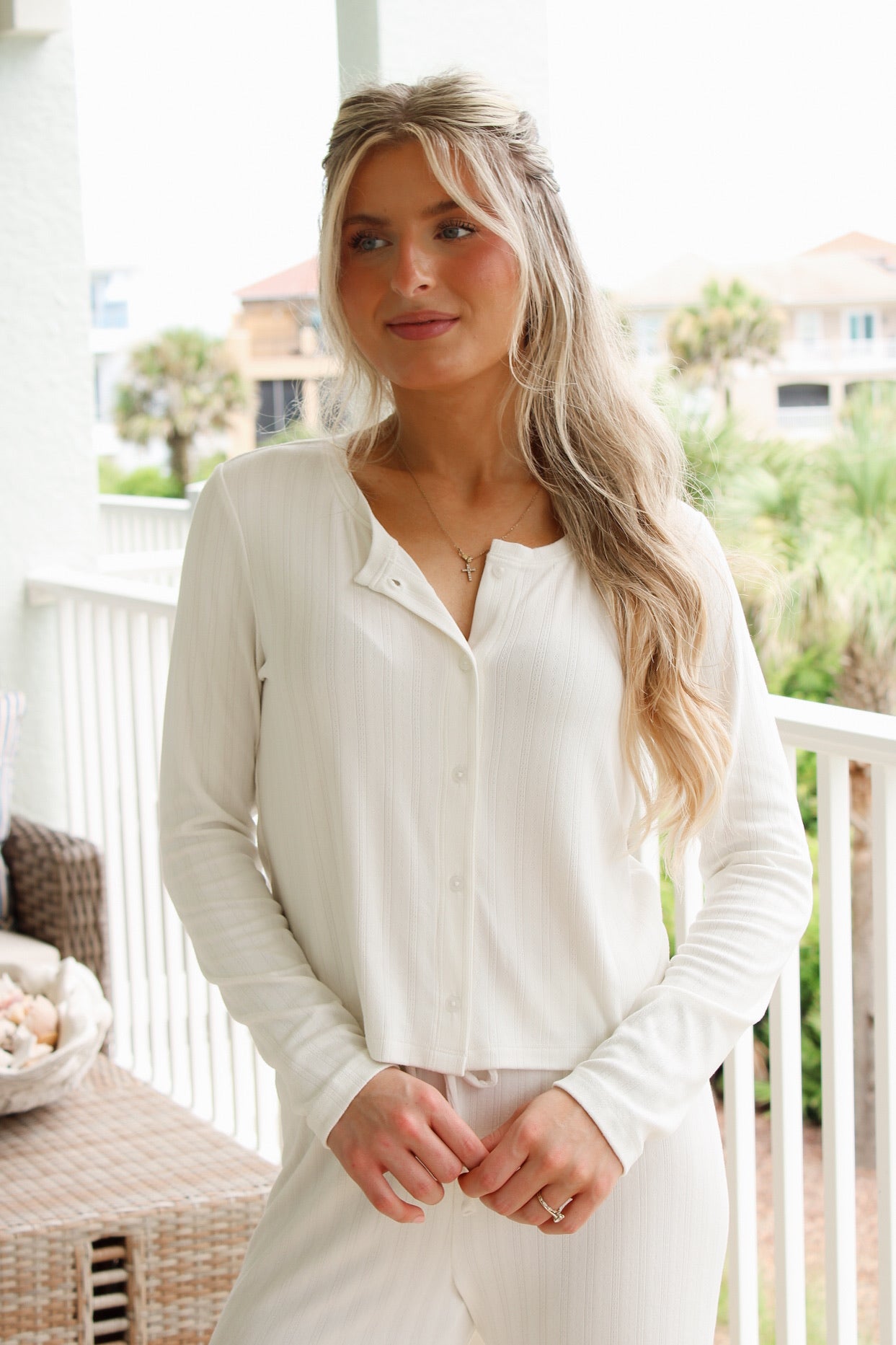 Z Supply: Lovely Pointelle Top - Vanilla Ice