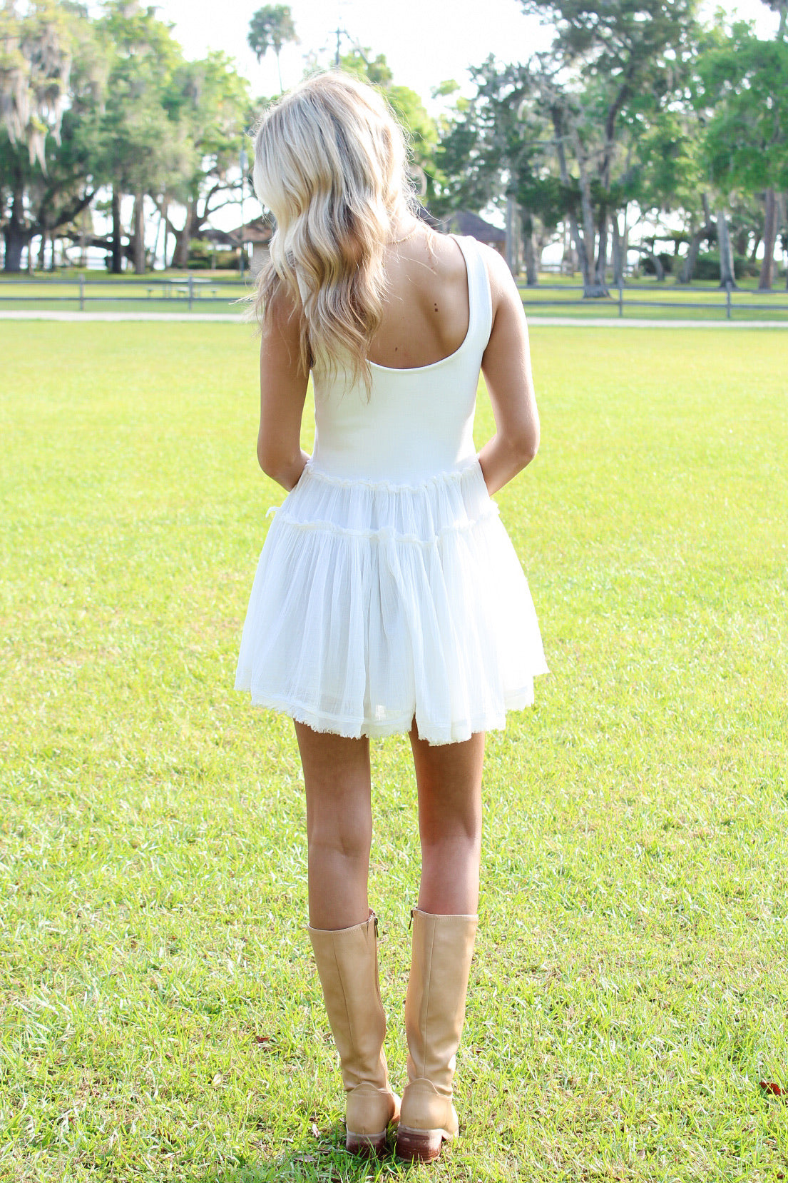 Soft Theory Sleeveless Mini Dress - White