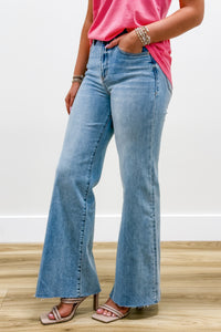 Dear John: Fiona High Rise Wide Leg Jeans - Montilla | Makk Fashions